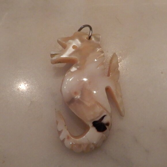 Hand Carved Shell Sea Creature Pendants - Picture 2 of 4